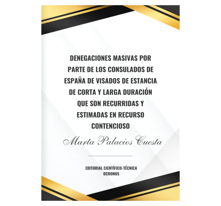 Portada libro: Denegaciones masivas por parte de los consulados de España de visados — Marta Palacios Cuesta